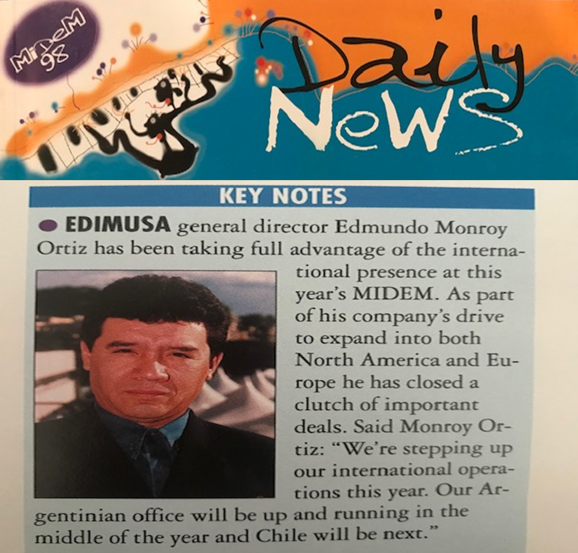 Daily News MIDEM 98 EMO 